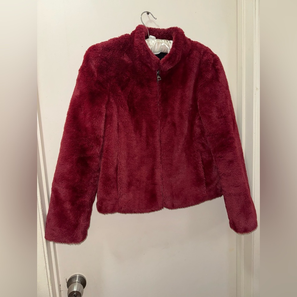 Banana Republic Burgundy Teddy Jacket